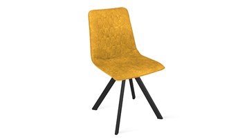 Обеденный стул Хьюго К2 (Черный муар/Микровелюр Wellmart Yellow) в Миассе - предосмотр