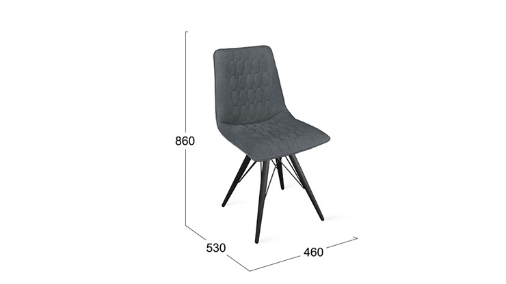 Обеденный стул Хьюго К3 (Черный муар/Микровелюр Jercy Graphite) в Челябинске - изображение 5