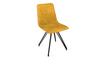 Обеденный стул Хьюго К4 (Черный муар/Микровелюр Wellmart Yellow) в Копейске
