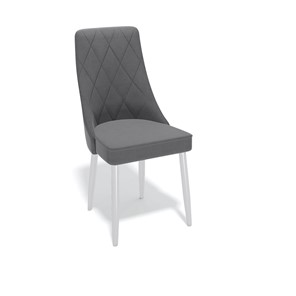 Обеденный стул Kenner 157KV белый/серый велюр в Миассе