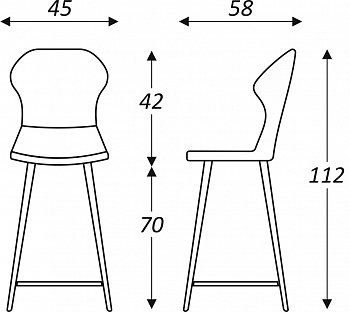 Кухонный стул Марио барный(Изумрудный Т189/ноги черные) в Миассе - изображение 2