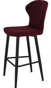 Кухонный стул Марио барный(Бордо Т175/ноги черные) в Миассе