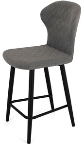 Обеденный стул Марио полубарный(Светло-серый Т180/ноги черные) в Копейске