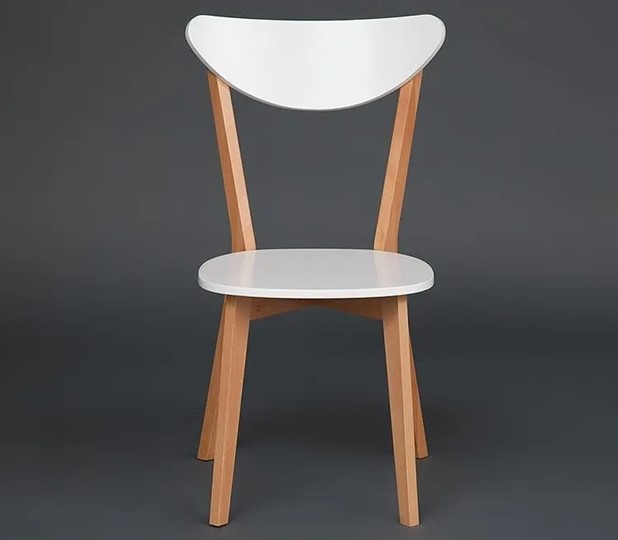 Обеденный стул MAXI (Макси), бук/МДФ 86x48,5x54,5 Белый/Натуральный Бук (2 шт) арт.10463 в Челябинске - изображение 1