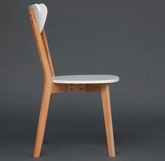 Обеденный стул MAXI (Макси), бук/МДФ 86x48,5x54,5 Белый/Натуральный Бук (2 шт) арт.10463 в Челябинске - изображение 3