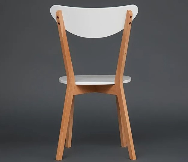 Обеденный стул MAXI (Макси), бук/МДФ 86x48,5x54,5 Белый/Натуральный Бук (2 шт) арт.10463 в Челябинске - изображение 4