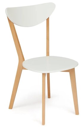 Обеденный стул MAXI (Макси), бук/МДФ 86x48,5x54,5 Белый/Натуральный Бук (2 шт) арт.10463 в Челябинске - изображение