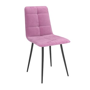 Кухонный стул Нео, велюр тенерифе розовый/Цвет металл черный в Челябинске - предосмотр