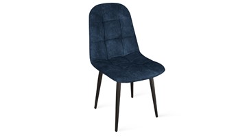 Обеденный стул Райс К1С (Черный муар/Микровелюр Wellmart Blue) в Миассе