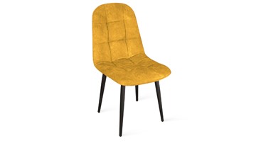 Обеденный стул Райс К1С (Черный муар/Микровелюр Wellmart Yellow) в Миассе