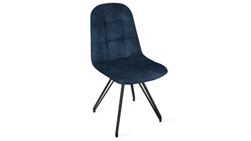 Обеденный стул Райс К4 (Черный муар/Микровелюр Wellmart Blue) в Челябинске - предосмотр