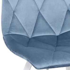 Кухонный стул Рокки WX-221 эмаль белая велюр голубой в Челябинске - предосмотр 1