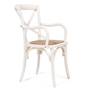 Обеденный стул с подлокотниками CROSS (mod.CB2008) 55х52х91 Белый (butter white) арт.12375 в Миассе