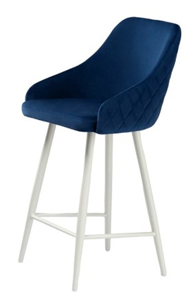 Мягкий стул Сальса Полубарная, Велюр CATALANA 16 (синий) / Белый муар в Златоусте - изображение