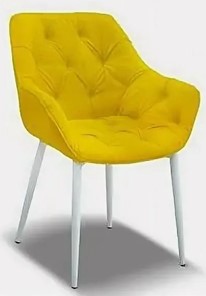 Кухонный стул Саваж желтый, ножки белые в Магнитогорске