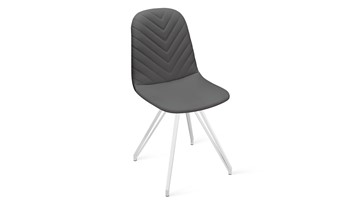 Обеденный стул Шерри К4 (Белый матовый/Кож.зам Polo Graphite) в Миассе
