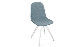 Обеденный стул Шерри К4 (Белый матовый/Микровелюр Duna Dustry Blue) в Миассе