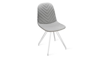 Обеденный стул Шерри К4 (Белый матовый/Микровелюр Jercy Silver) в Копейске