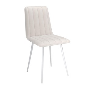 Обеденный стул Тахо, велюр тенерифе крем/Цвет металл белый в Копейске