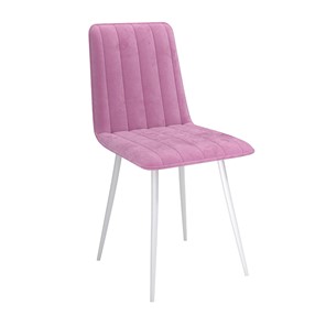 Обеденный стул Тахо, велюр тенерифе розовый/Цвет металл белый в Челябинске