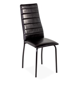 Обеденный стул Волна, прошивка горизонтально, каркас металл черный, Аттика черный в Миассе