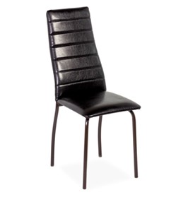 Обеденный стул Волна, прошивка горизонтально, каркас металл коричневый, Аттика черный в Челябинске