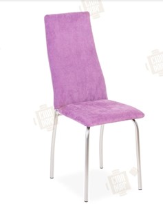 Обеденный стул Волна, каркас металл хром, инфинити фиолетовый в Челябинске