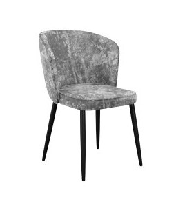 Обеденный стул DikLine 347 микровелюр M13 светло-серый, ножки черные, кант в цвет в Златоусте