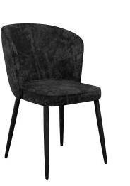 Кухонный стул DikLine 347 микровелюр M18 черный, ножки черные, кант в цвет в Миассе