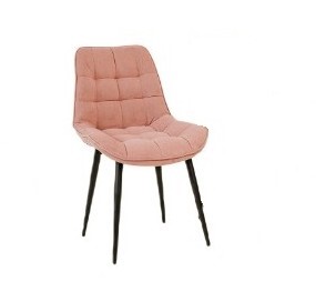 Мягкий стул для кухни Комфорт розовый черные ножки в Челябинске