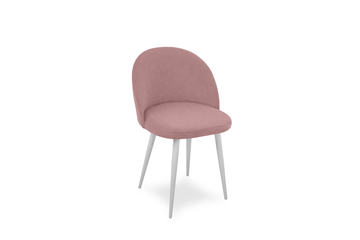 Мягкий стул для кухни Лайт розовый белые ножки в Челябинске - предосмотр