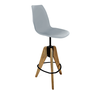 Барный стул SHT-ST29/S92 (серый ral 7040/брашированный коричневый/черный муар) в Магнитогорске