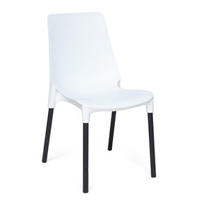 Обеденный стул GENIUS (mod 75) 46x56x84 белый/черные ножки арт.12829 в Златоусте
