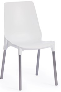 Обеденный стул GENIUS (mod 75) 46x56x84 белый/ножки хром арт.19115 в Челябинске