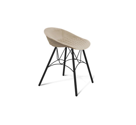 Обеденный стул SHT-ST19-SF1 / SHT-S100 (ванильный крем/черный муар) в Магнитогорске - изображение