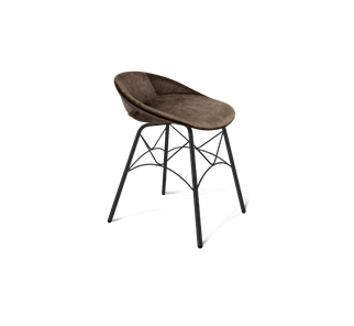 Обеденный стул SHT-ST19-SF1 / SHT-S107 (кофейный трюфель/черный муар) в Магнитогорске