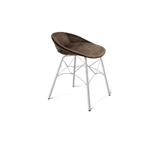 Обеденный стул SHT-ST19-SF1 / SHT-S107 (кофейный трюфель/хром лак) в Магнитогорске