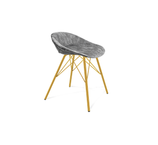 Обеденный стул SHT-ST19-SF1 / SHT-S37 (дымный/золото) в Миассе