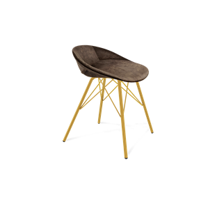 Обеденный стул SHT-ST19-SF1 / SHT-S37 (кофейный трюфель/золото) в Миассе - предосмотр