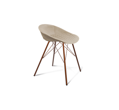 Обеденный стул SHT-ST19-SF1 / SHT-S37 (ванильный крем/медный металлик) в Миассе - изображение