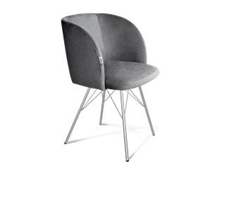 Обеденный стул SHT-ST33 / SHT-S37 (угольно-серый/хром лак) в Миассе