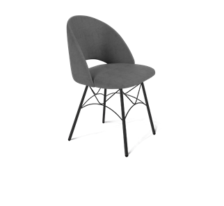 Обеденный стул SHT-ST34 / SHT-S107 (платиново-серый/черный муар) в Копейске