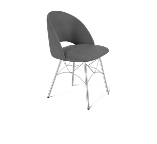 Обеденный стул SHT-ST34 / SHT-S107 (платиново-серый/хром лак) в Челябинске