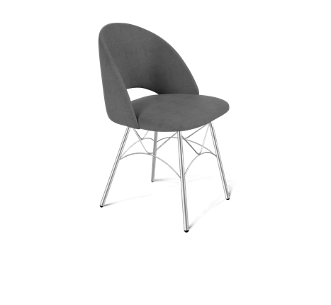 Обеденный стул SHT-ST34 / SHT-S107 (платиново-серый/хром лак) в Челябинске - изображение
