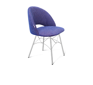 Обеденный стул SHT-ST34 / SHT-S107 (синий мираж/хром лак) в Миассе