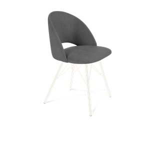 Обеденный стул SHT-ST34 / SHT-S37 (платиново-серый/белый муар) в Миассе