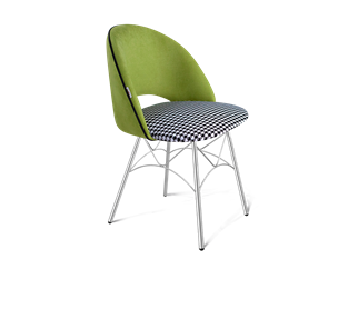 Обеденный стул SHT-ST34-3 / SHT-S107 (оливковый/гусиная лапка/хром лак) в Челябинске - предосмотр