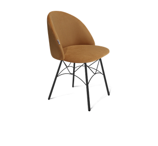 Обеденный стул SHT-ST35 / SHT-S107 (горчичный/черный муар) в Миассе