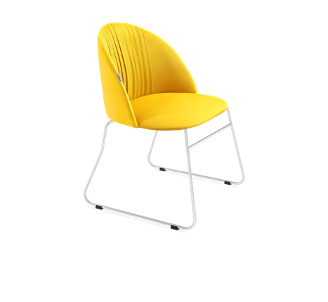 Обеденный стул SHT-ST35-1 / SHT-S167 (имперский жёлтый/хром лак) в Челябинске - изображение