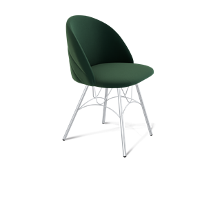 Обеденный стул SHT-ST35-2 / SHT-S100 (лиственно-зеленый/хром лак) в Челябинске